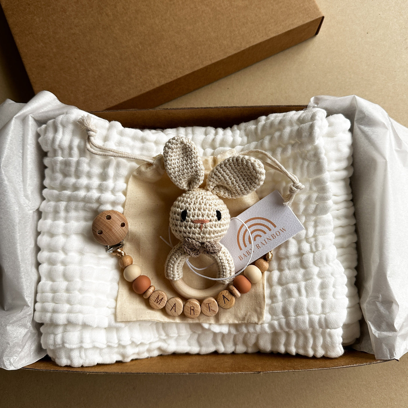 Baby Gift Box - Mussola e Sonaglio - Baby Gift Box - Baby Rainbow Shop - P.IVA 04847500230