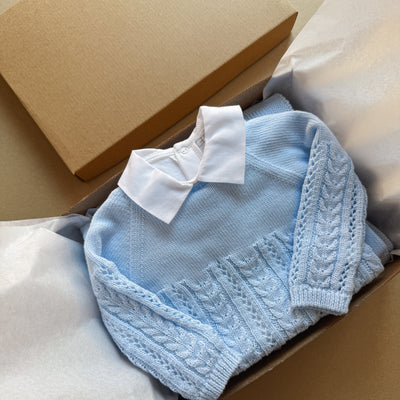 Baby Gift Box - Cielo (Completino, Coperta e Cappellino ) 1 mese