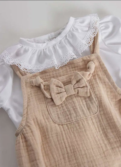 Pagliaccetto Bimba in Mussola di Cotone con camicia - Baby Clothes - Baby Rainbow Shop - P.IVA 04847500230