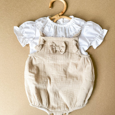 Pagliaccetto/ in Mussola di Cotone con camicia - Baby Clothes - Baby Rainbow Shop - P.IVA 04847500230