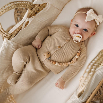 Completino Neonato in Cotone Biologico Beige - Baby Clothes - Baby Rainbow Shop - P.IVA 04847500230